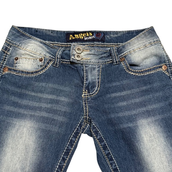 Y2K Angels Ramie Cotton Blend Straight Leg Faded Jeans Women's 7 (Fits 29x29.75) - Picture 5 of 10